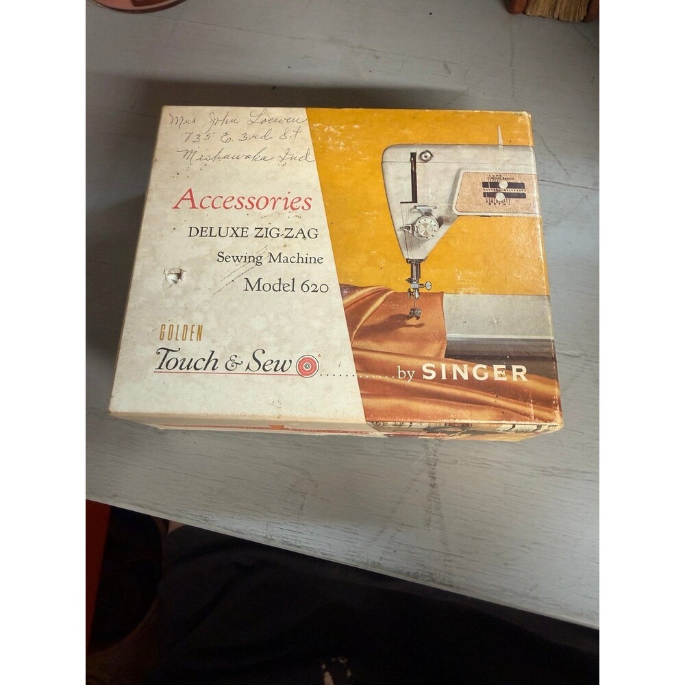 Vintage Singer Golden Touch & Sew Model 620 Sewing Machine Accessory Box Set